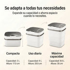Caneca de Basura Inteligente Plegable con Sensor y Tapa Automática