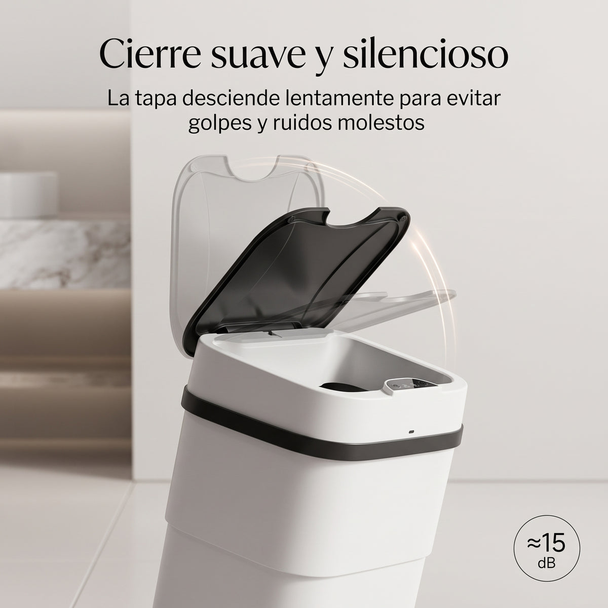 Caneca de Basura Inteligente Plegable con Sensor y Tapa Automática