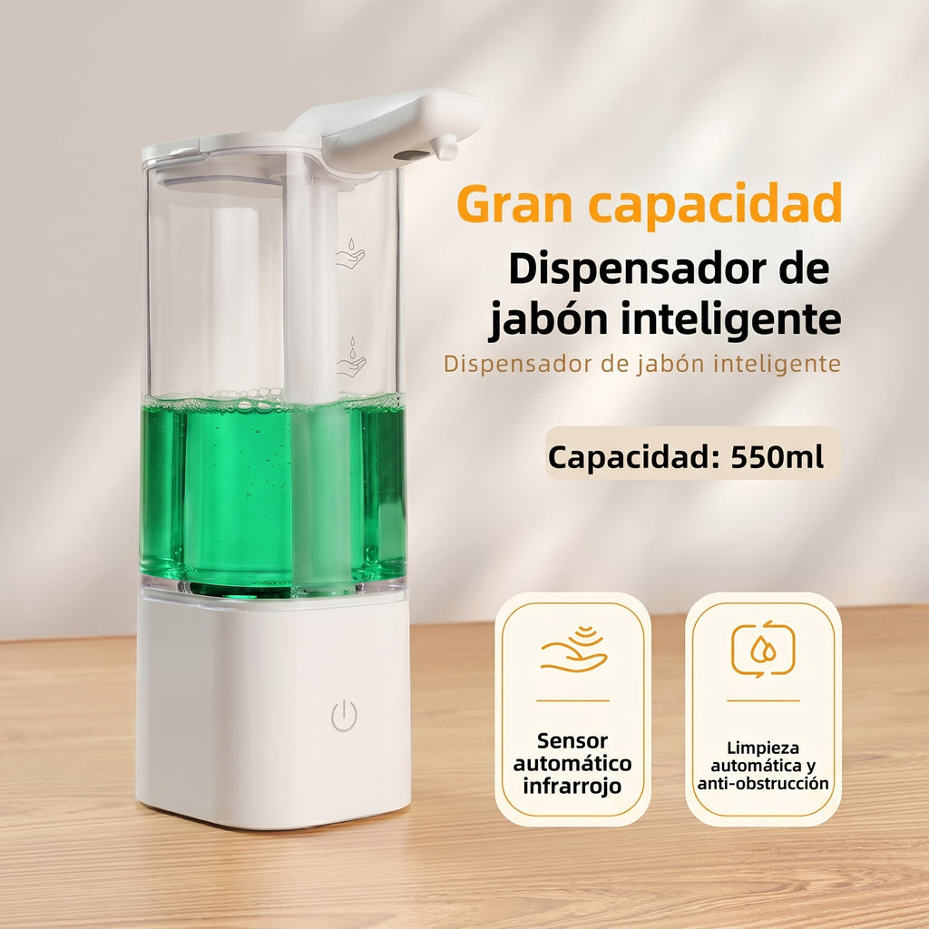 Dispensador Automático de Jabón Recargable para Cocina y Baño