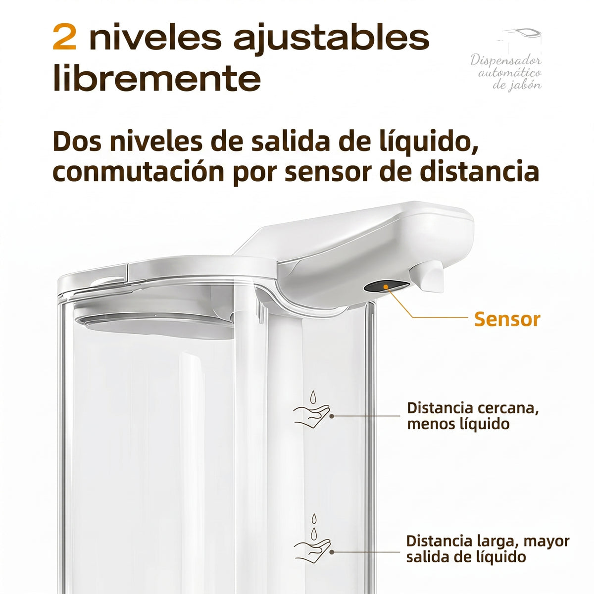 Dispensador Automático de Jabón Recargable para Cocina y Baño