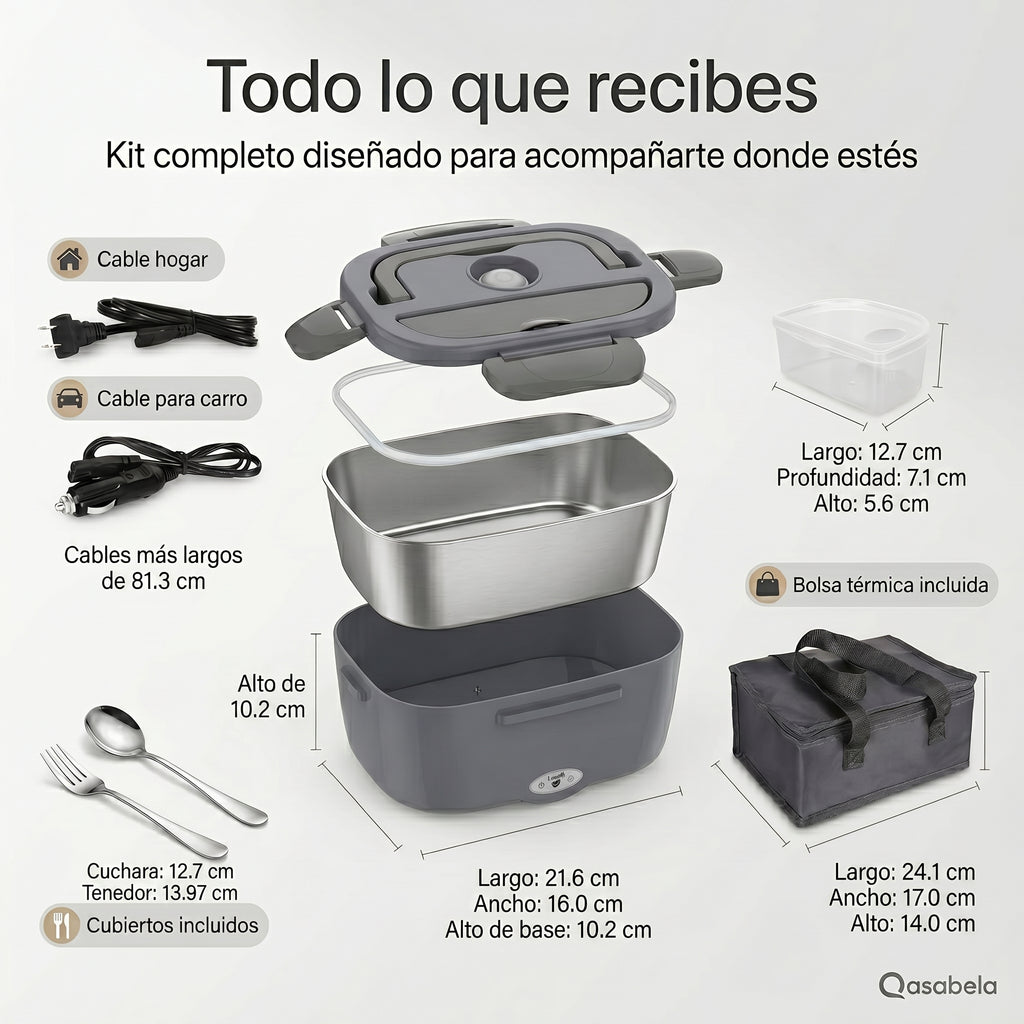 Lonchera Eléctrica Portátil 3 en 1 para Oficina, Carro y Hogar
