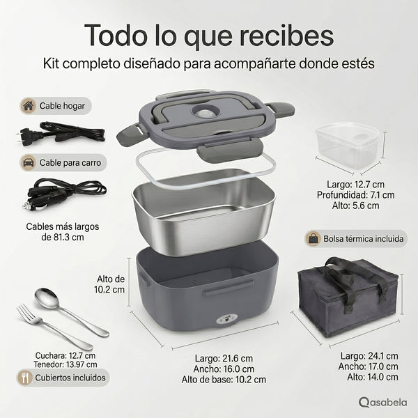 Lonchera Eléctrica Portátil 3 en 1 para Oficina, Carro y Hogar